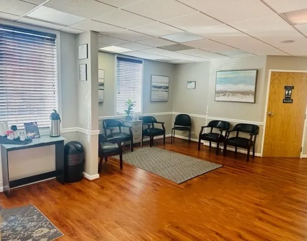 Welcoming waiting area with chairs at Savida Health Dover, a sober living home in Delaware.